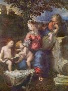 RAFFAELLO Sanzio Hl. Familie unter der Eiche, mit Johannes dem Taufer France oil painting artist